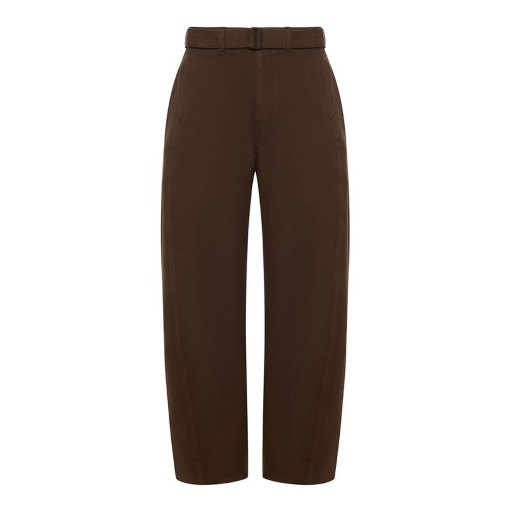 Lemaire Women Cotton Trousers With Braided Belt